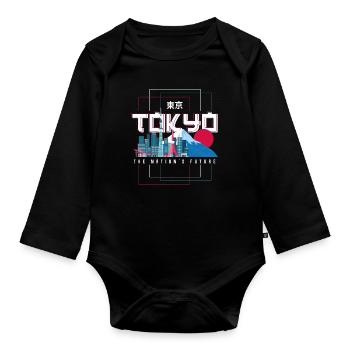 Japon - Body Bébé bio manches longues - noir - Devant