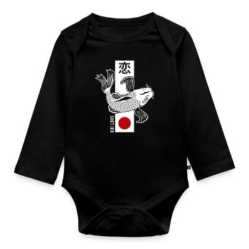 Japon - Body Bébé bio manches longues - noir - Devant