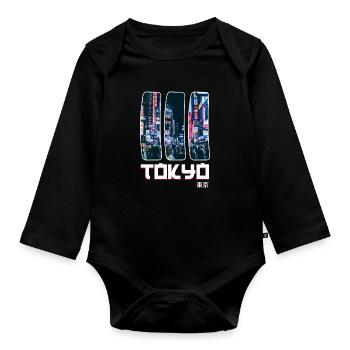 Japon - Body Bébé bio manches longues - noir - Devant