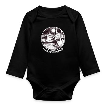 I Hate People Camping - Organic Longsleeve Baby Bodysuit - black - Front