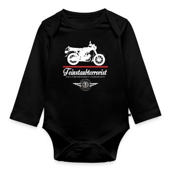 Feinstaubterrorist, DDr Moped, Simmi S51, 2 Takter - Baby Bio-Langarm-Body - Schwarz - Vorne