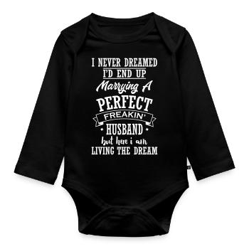 Marrying a Perfect Husband - Baby Bio-Langarm-Body - Schwarz - Vorne