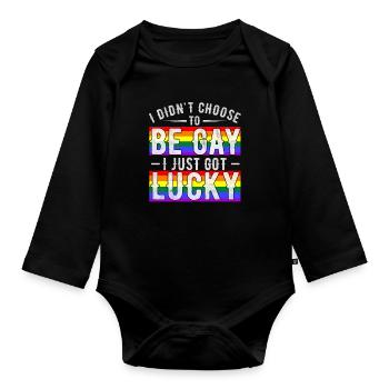LGBT Schwul Homosexuell - Baby Bio-Langarm-Body - Schwarz - Vorne