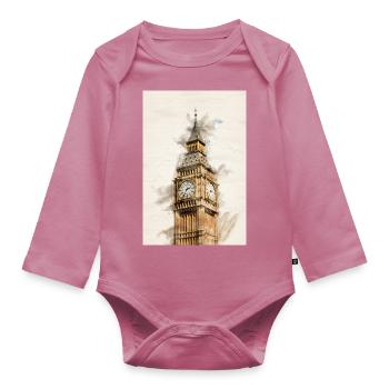 Londres Big Ben - Body Bébé bio manches longues - mauve - Devant
