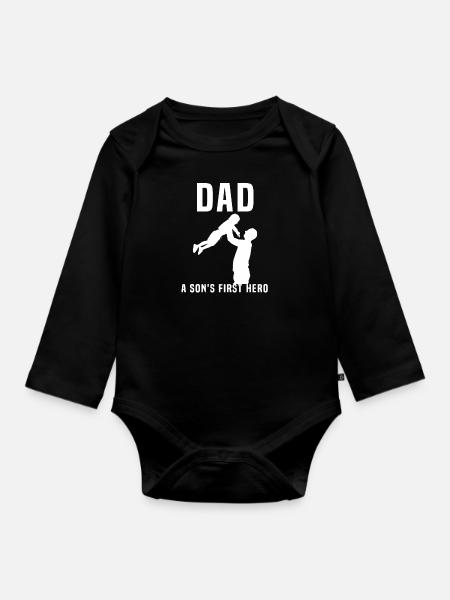 Père et fils - Body Bébé bio manches longues - noir