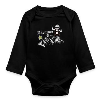 Kärnten Seen Kärntner Nudel Bua Lausbua Geschenk - Baby Bio-Langarm-Body - Schwarz - Vorne