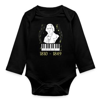 Frederic Chopin - Body Bébé bio manches longues - noir - Devant
