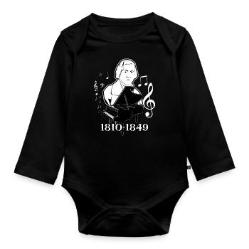 Frédéric Chopin - Body Bébé bio manches longues - noir - Devant