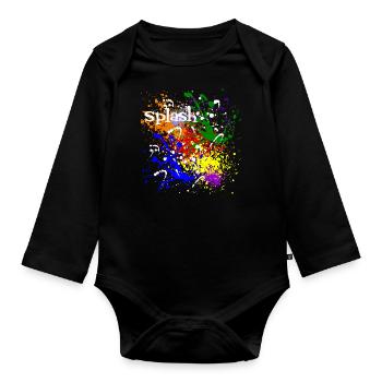 Splash of colorful fresh colors gift idea - Baby Bio-Langarm-Body - Schwarz - Vorne
