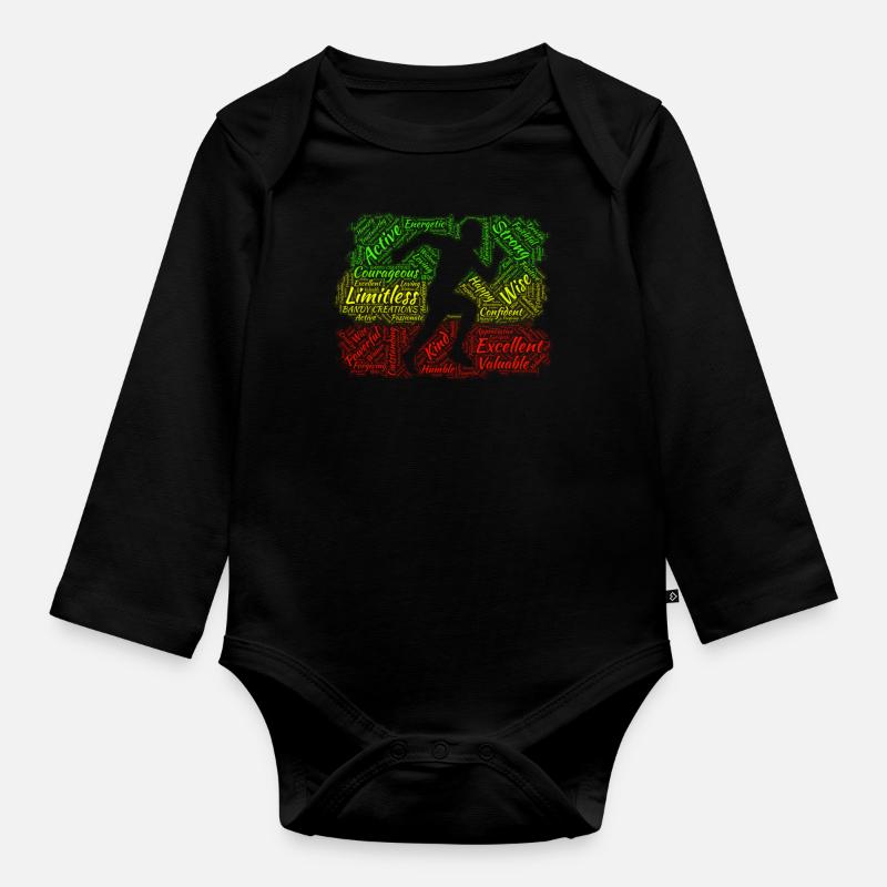 Homme noir - Body Bébé bio manches longues - noir