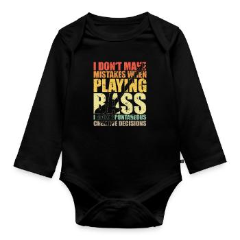 Bass Player Gift I DON’T MAKE MISTAKES WHEN PLAY - Body Bébé bio manches longues - noir - Devant