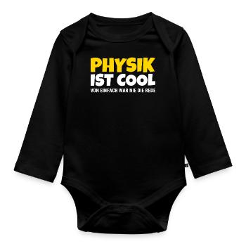 theoretischer physiker physik cool geschenkidee - Baby Bio-Langarm-Body - Schwarz - Vorne