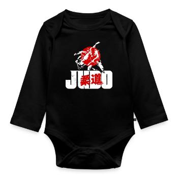 Judo - Body Bébé bio manches longues - noir - Devant