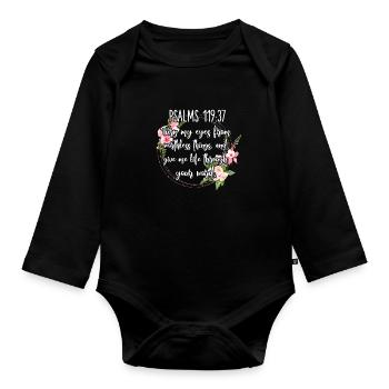Bible - Organic Longsleeve Baby Bodysuit - black - Front
