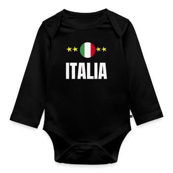 Italia Love Country Love Gift Idea Cool Design - Baby Bio-Langarm-Body - Schwarz - Vorne