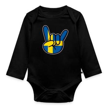 FOURCHE FRANÇAISE SUÈDE | METAL | JUPE - Body Bébé bio manches longues - noir - Devant