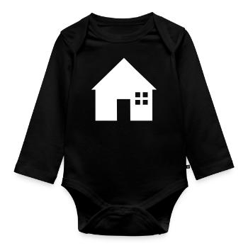 House - Organic Longsleeve Baby Bodysuit - black - Front