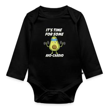 Avocado - Baby Bio-Langarm-Body - Schwarz - Vorne
