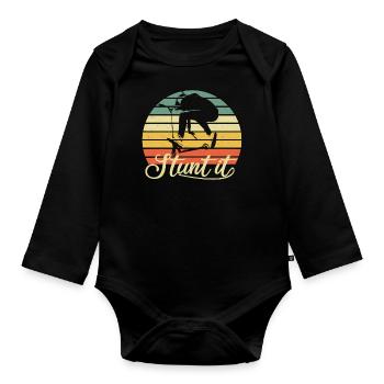 Scooter stunt kick scooter e-scooter cadeau rétro - Body Bébé bio manches longues - noir - Devant