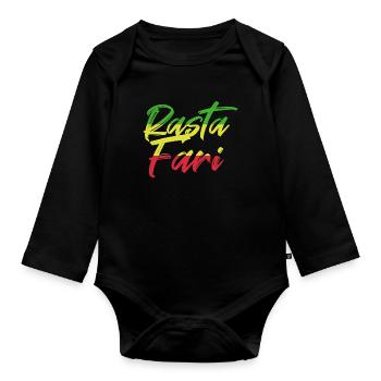 reggae - Organic Longsleeve Baby Bodysuit - black - Front