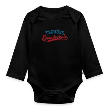 Tschüss Grundschule Schulabschluss - Baby Bio-Langarm-Body - Schwarz - Vorne