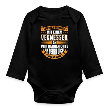 vermesser vermesserinWitziges Vermesser Geschenk - Baby Bio-Langarm-Body - Schwarz - Vorne