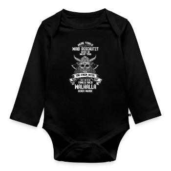 Odin Nordische Mythologie & Wikinger Walhalla - Baby Bio-Langarm-Body - Schwarz - Vorne