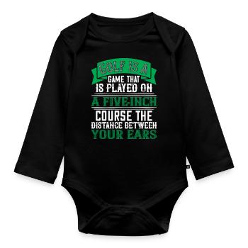 Golfer Golf Golfschläger Putter Handicap Geschenk - Baby Bio-Langarm-Body - Schwarz - Vorne