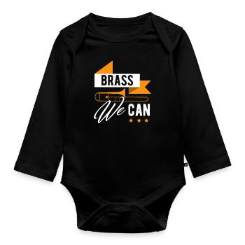 Posaune - Baby Bio-Langarm-Body - Schwarz - Vorne
