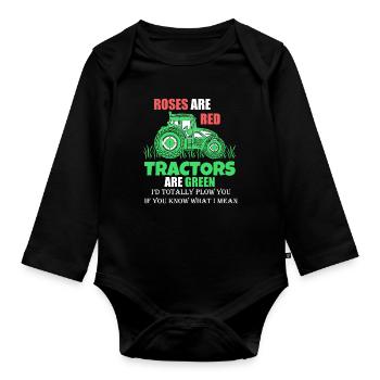 Tracteur Trekker Farmer Farmer - Body Bébé bio manches longues - noir - Devant