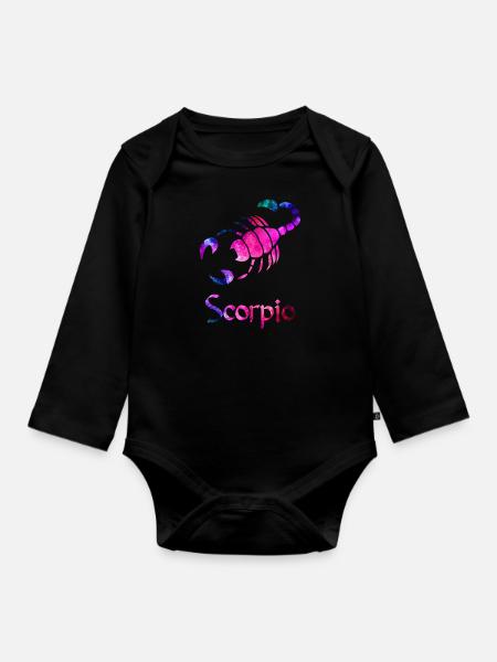 Skorpion - Baby Bio-Langarm-Body - Schwarz