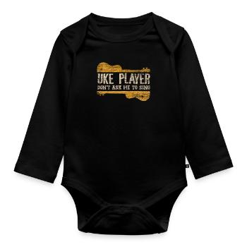 ukulele - Organic Longsleeve Baby Bodysuit - black - Front