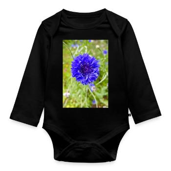 bluebottle also cornflower cornflower cyan - Organic Longsleeve Baby Bodysuit - black - Front