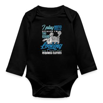 Water polo - Organic Longsleeve Baby Bodysuit - black - Front