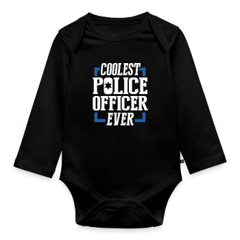 Policier police - Body Bébé bio manches longues - noir - Devant