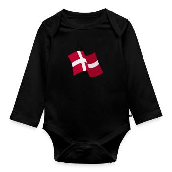 Denmark - Organic Longsleeve Baby Bodysuit - black - Front