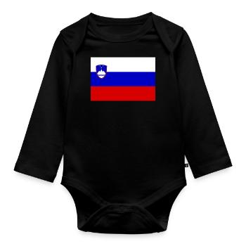 Drapeau Slovénie drapeau slovène - Body Bébé bio manches longues - noir - Devant