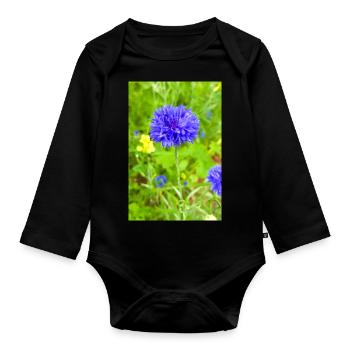 bluebottle also cornflower cornflower cyan - Organic Longsleeve Baby Bodysuit - black - Front