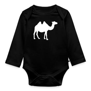 Kamel Silhouette - Baby Bio-Langarm-Body - Schwarz - Vorne