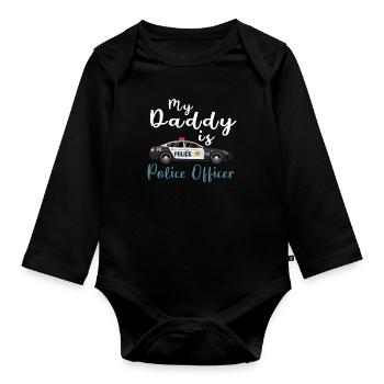 Police officer - Organic Longsleeve Baby Bodysuit - black - Front