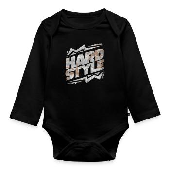 Hardstyle Techno - Baby Bio-Langarm-Body - Schwarz - Vorne