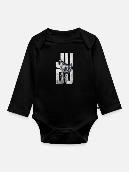 Judo - Body Bébé bio manches longues - noir