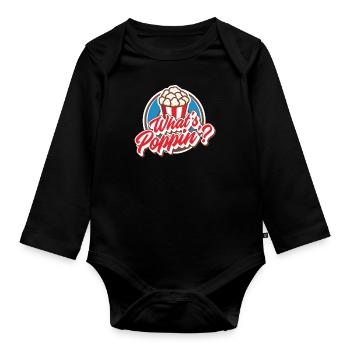 Pop corn - Body Bébé bio manches longues - noir - Devant