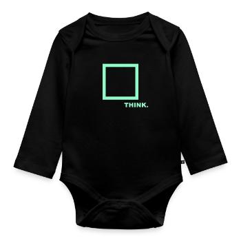 Think outside the box, lateral thinker, think differently - Organic Longsleeve Baby Bodysuit - black - Front