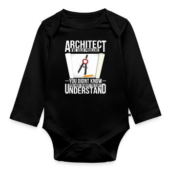 Architekt - Baby Bio-Langarm-Body - Schwarz - Vorne