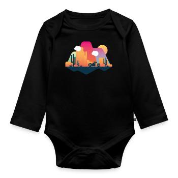 Chopper Wüste - Baby Bio-Langarm-Body - Schwarz - Vorne