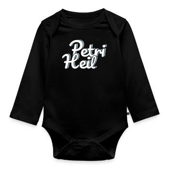 Petri Heil - Baby Bio-Langarm-Body - Schwarz - Vorne