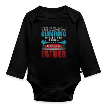 Cadeau d'alpinisme d'escalade de rocher - Body Bébé bio manches longues - noir - Devant