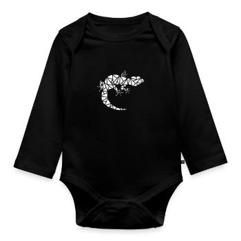 lizard - Organic Longsleeve Baby Bodysuit - black - Front