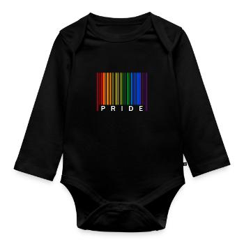 lgbt gay lesbisch regebogen pride - Baby Bio-Langarm-Body - Schwarz - Vorne
